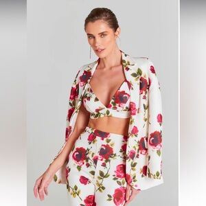 Nadine Merabi Portia White Floral Jacket